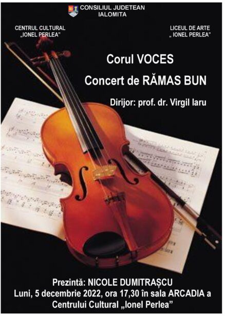 Corul Voces – Concert de rămas bun, 5 decembrie 2022 ora 17:30, Sala Arcadia a Centrului Cultural „Ionel Perlea”