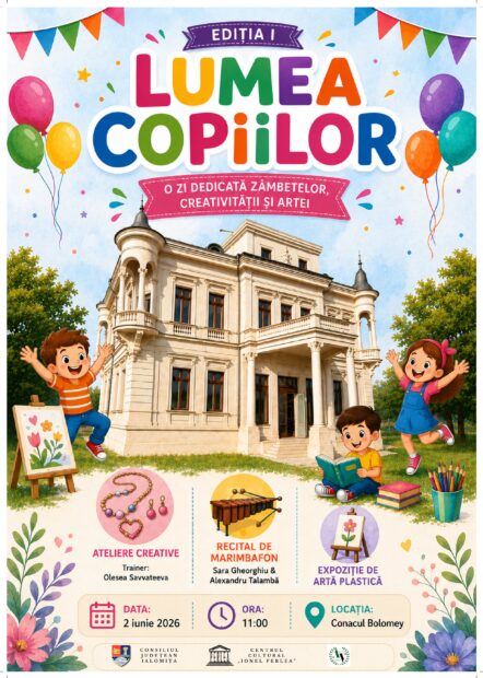 Lumea Copiilor, Ediția I: O zi dedicată zâmbetelor și artei, pe 2 iunie la Conacul Bolomey