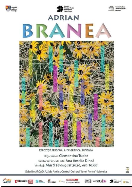 Expoziție personală de grafică digitală – Adrian Branea, 18 august 2026 ora 16:00,  Sala Atelier a Centrului Cultural „Ionel Perlea” Ialomița