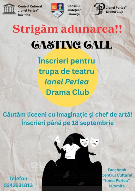 Înscrieri pentru trupa de teatru „Ionel Perlea Drama Club”