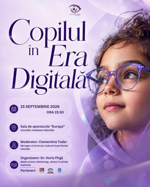 Conferința „Copilul în Era Digitală” – 15 septembrie 2026, ora 15:30, Sala Europa a Consiliului Județean Ialomița